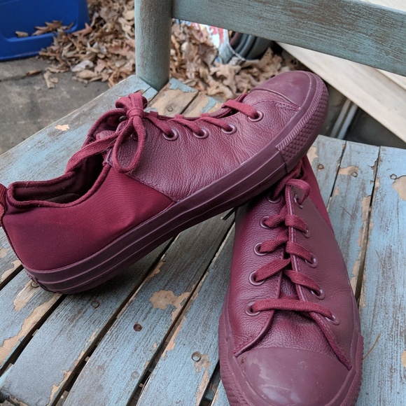 ladies burgundy leather converse